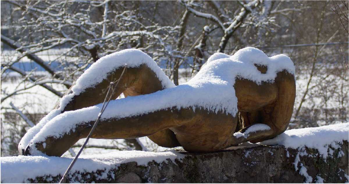 die Regenfrau im Schnee, Dezember 2012, thomas rees